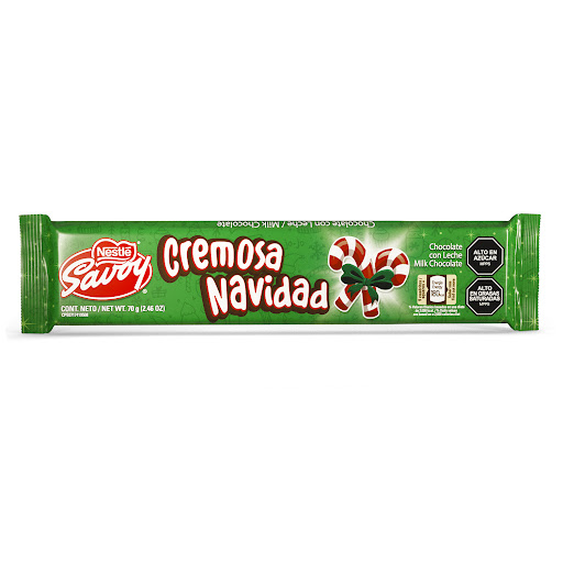 [7591016855003] CHOCOLATE C/LECHE CREMOSA NAVIDAD X 70 GR (SAVOY)