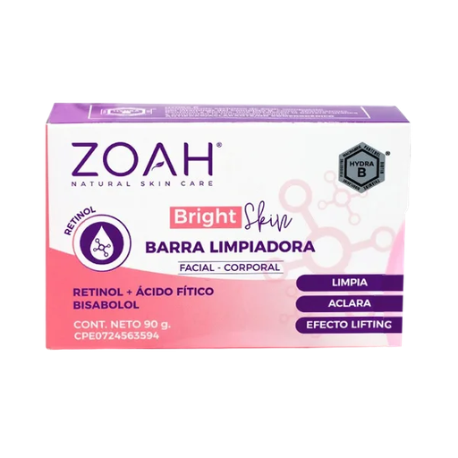 [7596211000340] BARRA LIMPIADORA BRIGHT SKIN X 90 GR (ZOAH)