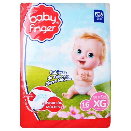 [7597597002225] PAÑAL  PARA BEBE TALLA EG X 16 UNIDADES (BABY FINGER)
