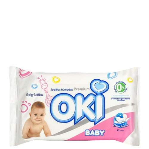 [7596273001033] TOALLAS HUMEDAS BABY LOTION 42 UNDIDADES (OKI)