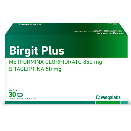 [7730969300004] METFORMINA CLORHIDRATO  850MG / SITAGLIPTINA 50 MG  X 30 TABLETAS (MEGALABS)