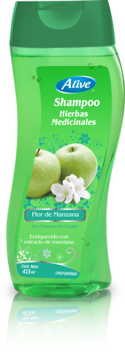 [8522429933032] CHAMPU  HERBAL FLOR DE MANZANA  413ML   (ALIVE)