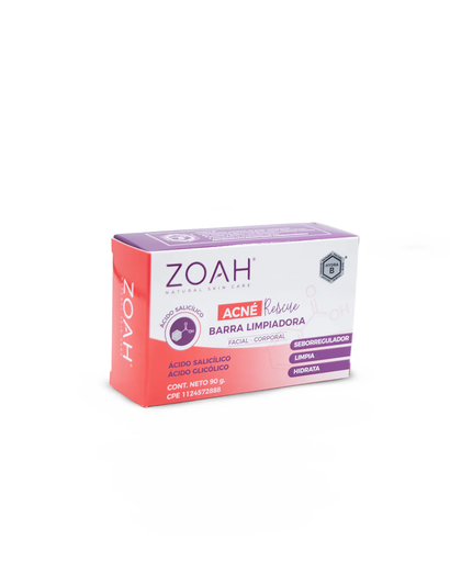 [7596211000487] BARRA LIMPIADORA ACNE RESCUE 90 GR (ZOAH)
