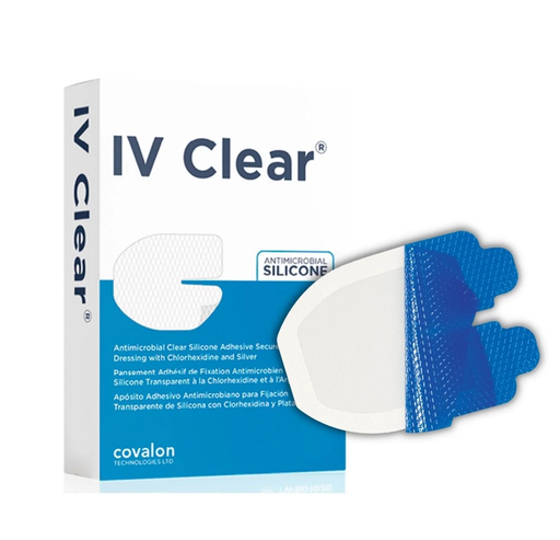 [825439010273] APÓSITO ANTIMICROBIANO TRANSPARENTE ADHESIVO DE SILICONA CON  CLORHEXIDINA Y PLATA 4 CM X 13 CM (COVALON)
