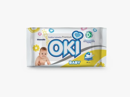 [7596273000982] TOALLAS HUMEDAS MANZANILLA 20 UNIDADES (OKI)  
